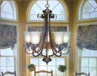 large 5 light Chandelier ceiling lighting bronze 24x27 NEW  