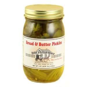 Bylers Relish House Homemade Amish Country Bread & Butter Pickles 16 