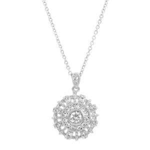  Torrins Round CZ Pendant Necklace Emitations Jewelry
