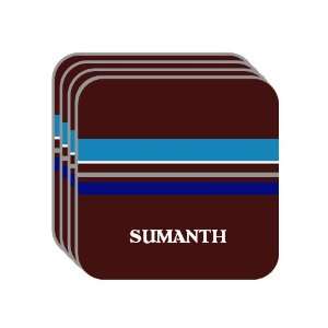 Personal Name Gift   SUMANTH Set of 4 Mini Mousepad Coasters (blue 