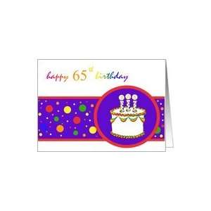 65th Happy Birthday Cake rainbow design Card Toys & Games