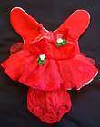 Build a Bear Christmas Red Holly Fairy Dress 2 pc Outfi