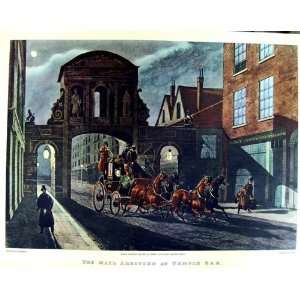    Mail Coach Arriving Temple Bar 1834 Newhouse Print