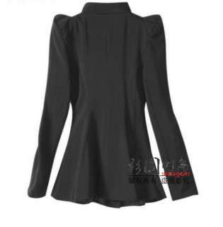New ZARA Strong Shoulder Flare Coat Womens Blazer Suit Double Collar 