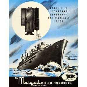 1943 Ad Marquette Metal Navy Submarine Engines Marine Ships WWII War 