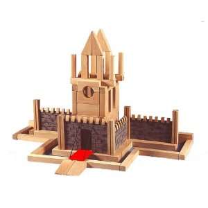  Castle & Block Set 98 Pcs, Hard Maple Unit Blocks+Castle 
