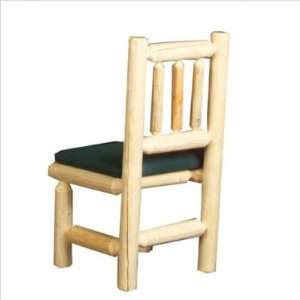  Northwoods Billiards Log Dining Chair with Green Cushion 