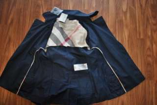   NWT WOMENS BURBERRY BRIT BEXTON INK NAVY BELTED JACKET SIZE 6 or 4 US