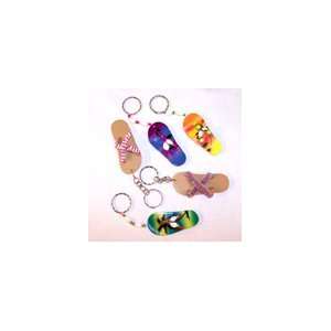  Wooden Sandal Keychains   Assorted Styles & Colors   (1 