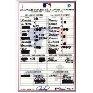   26 2005 Game Used Lineup Card (Jim Tracy Signed)