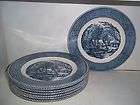 Vintage Blue Currier & Ives Royal China Bread & Butte