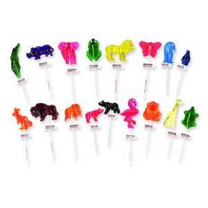 Melville Candy Lollipops, Zoo Animals, 1 Ounce Lollipops (Pack of 24 
