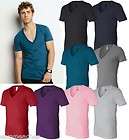 Canvas Mens Unisex Size XS 2XL Deep V Neck 100% Cotton NEW T Shirt 