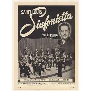 1948 Paul Schreiber Saint Louis Sinfonietta Photo Booking Print Ad 
