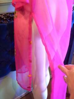   Sheer East Indian Dress, Hot Pink, Stitches Designs, Sparkly, S  