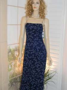 BYER TOO Navy & Silver Prom, Formal Long Dress New With Tags Small 