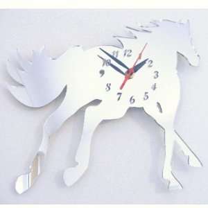  Cantering Horse Clock Mirror 30cm x 25cm (12 inches 
