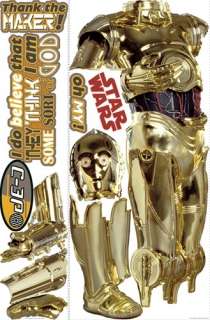 C3P0 WALL DECALS Classic Star Wars Movie C3PO Stickers 034878937755 