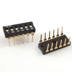 Amico 2 Pcs 2.54mm Pitch 6 Position Way Gold Tone 12 Pins IC Type DIP 