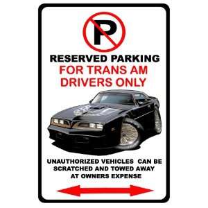   Pontiac Trans Am Firebird Muscle Car No Parking Sign 