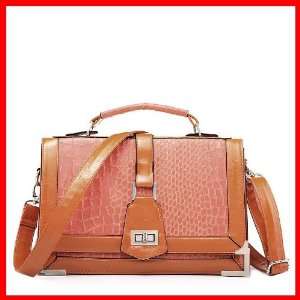 PU Leather Purse Shoulder Messenger Bag Handbag Tote Stone Twist Lock 