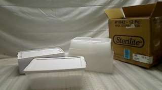 Sterilite 16428012 Storage Box, White Lid with See Through Base, 12 