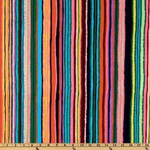  44 Wide Folklorico Vallarta Stripe Fuchsia/Red Fabric By 