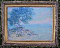 Vintage Signed Framed Oil Painting Seascape Listed American CA  
