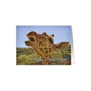  Happy 12th Birthday   talking giraffe Card Toys & Games