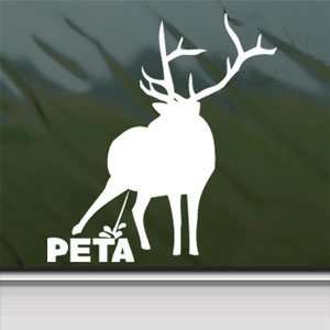  Funny Hunting Pee On PETA White Sticker Laptop Vinyl 