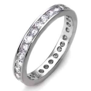  .925 Sterling Silver Eternity Ring, Narrow Band   Perfect 