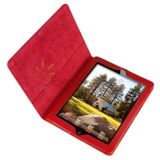 new generic leather case w stand compatible with apple ipad 2 3 red 