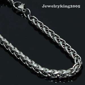 5mm Stainless Steel Flower Basket Chain Necklace P82  
