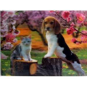  3D Lenticular Stereoscopic Print Paint Picture   Dog with 