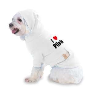 /Heart Pilots Hooded (Hoody) T Shirt with pocket for your Dog or Cat 