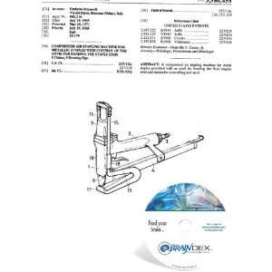 NEW Patent CD for COMPRESSED AIR STAPLING MACHINE FOR METALLIC STAPLES 