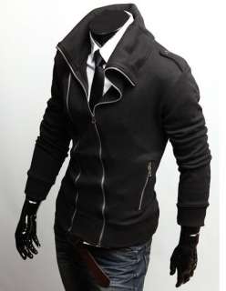 Mens Korean Version Double Zip Style Hoodie Jacket 1512  