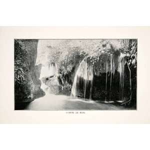 1893 Print Puente Dios Waterfall Rainforest Jungle Tamasopo Mexico 