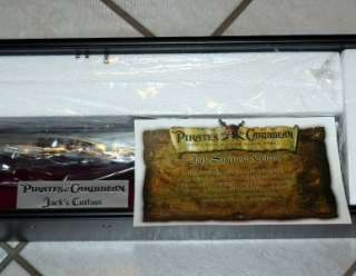 PIRATES of the CARIBBEAN Jack Sparrow CUTLASS SWORD in SHADOW BOX 