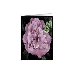  Sympathy, Mother in law, Dusty Pink Wild Rose Card Health 
