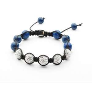  Bon Austrian Crystal and Blue Lapis Bead Bracelet Jewelry