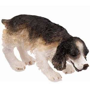  Crouching Liver Springer Spaniel Small Dog Statue 