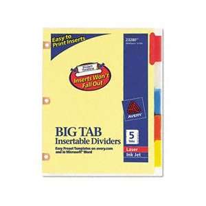   Tab Dividers w/CPR Holes, Five Multicolor Tabs, Letter, Buff