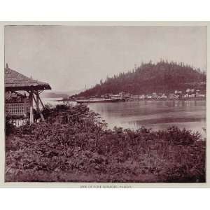  1893 Print Fort Wrangel Wrengell Stikine River Alaska 