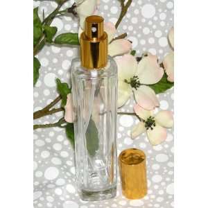   Ounce 100 ML Glass Perfume Bottle With Gold Tone Spray Atomizer Pump