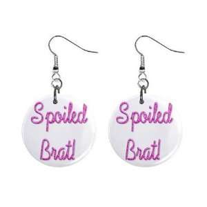 Spoiled Brat Dangle Earrings Jewelry 1 inch Buttons 12116679