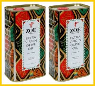 2x Zoe Extra Virgin Olive Oil 1 Liter Tins  