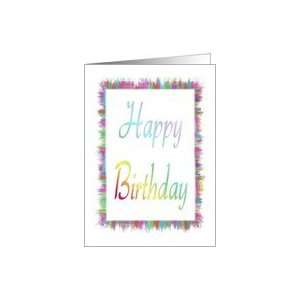  Happy Birthday Co Worker Abstract Colors Design Card 