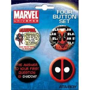    Marvel Comics Deadpool Spiderman Button Set 81961BT4 Toys & Games