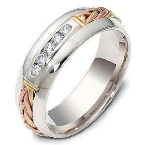   Color Channel Set Woven Diamond Gold Wedding Band Ring   4.75 Jewelry